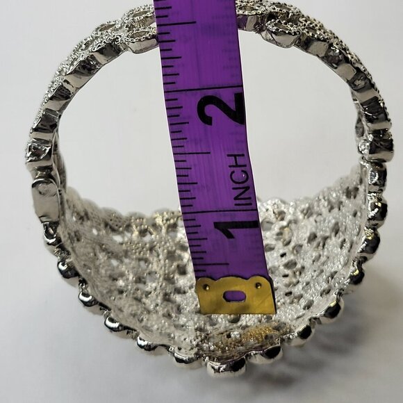 Dazzling Silver Cuff Bracelet Bangle - Picture 11 of 16
